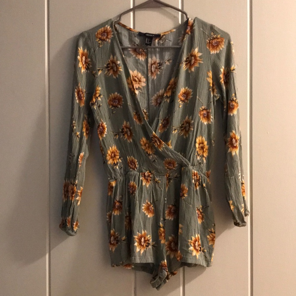 F21 long sleeve romper